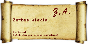 Zerbes Alexia névjegykártya